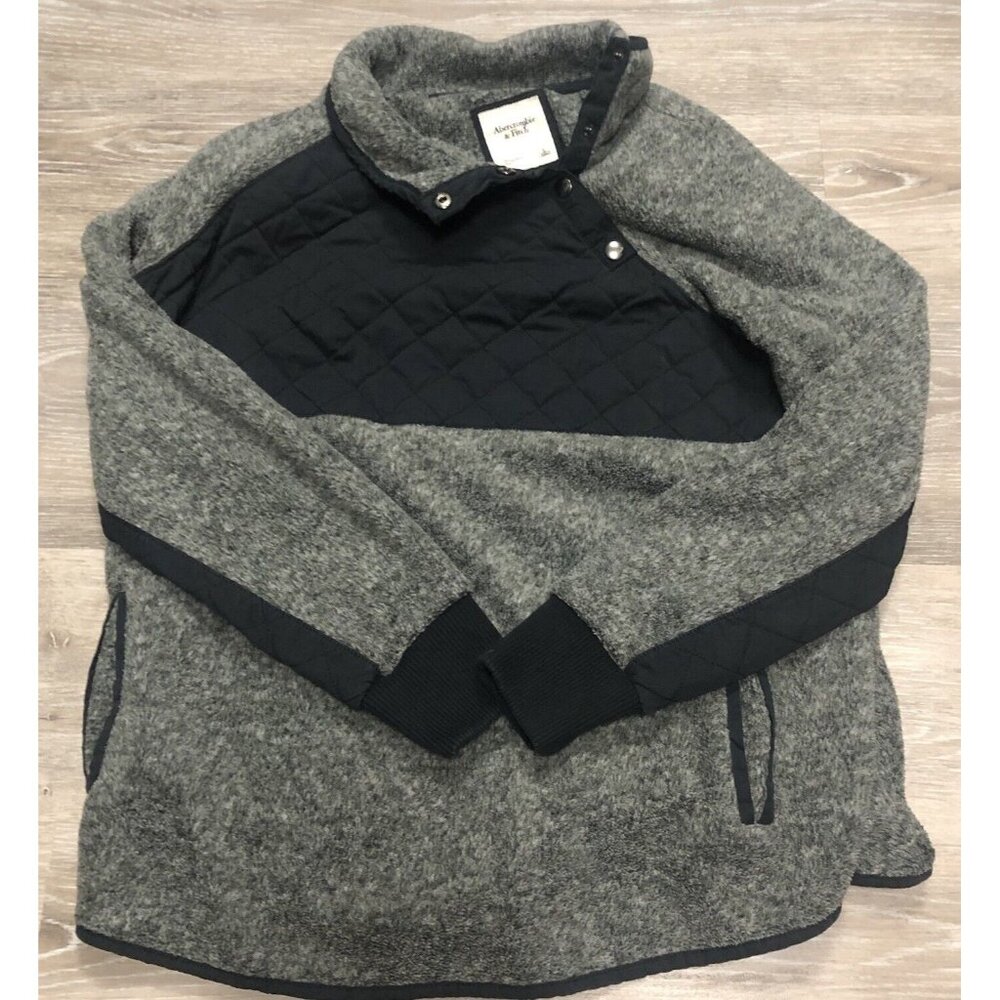 Abercrombie Fitch Pullover Sweatshirt Men’s Size L Large Muscle Gray‎ Black